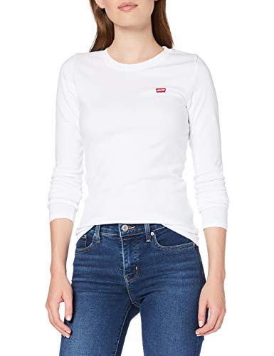 Levi's LS Baby tee Camiseta, White +, M para Mujer