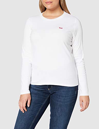 Levi's LS Baby tee Camiseta, White +, M para Mujer