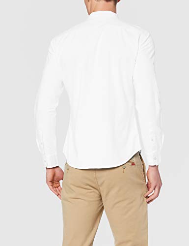 Levi's LS Battery Hm Shirt Slim Camisa, White (White 0002), X-Large para Hombre