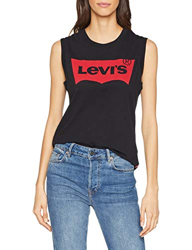 Levi's On Tour Camiseta Deportiva de Tirantes, Red Hsmk Tank Black, S para Mujer