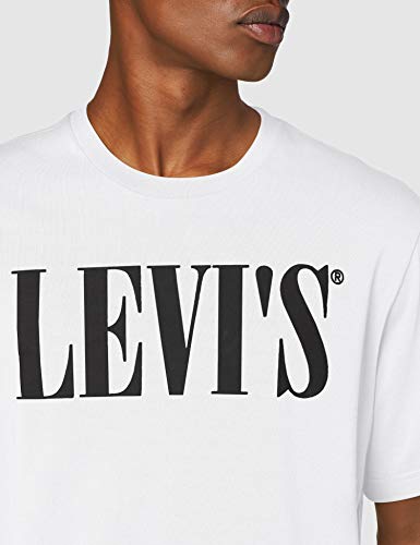 Levi's Relaxed Graphic tee Camiseta, White (90's Serif Logo White 0026), X-Large para Hombre