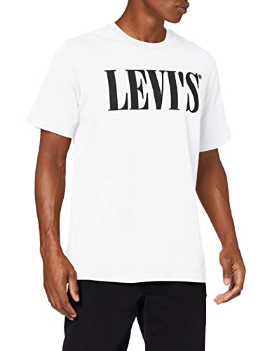 Levi's Relaxed Graphic tee Camiseta, White (90's Serif Logo White 0026), X-Large para Hombre