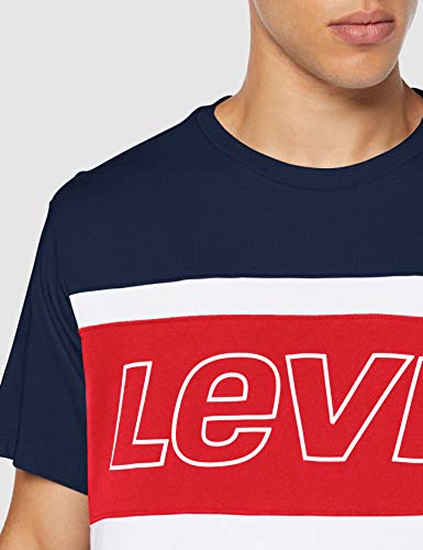 Levi's SS Color Block tee Camiseta, Jersey Colorblock Dress Blues/White/B, M para Hombre