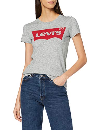 Levi's The Perfect Tee, Camiseta para Mujer, Gris (Better Batwing Smokestack Smokestack Htr 263), Medium