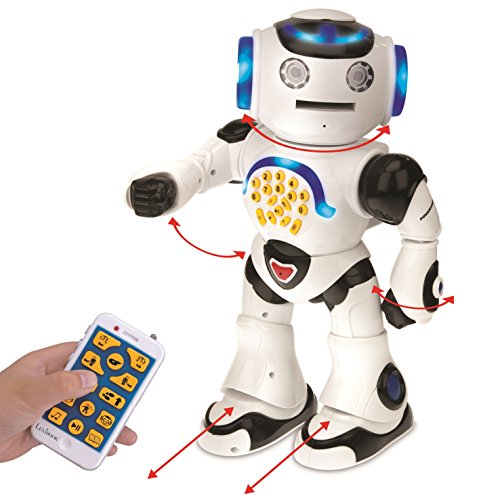 LEXIBOOK POWERMAN: el Robot Educativo Inteligente para Jugar y Aprender, Baila, Canta, Cuenta chistes, mando a distanc Distancia, color blanco (ROB50ES)