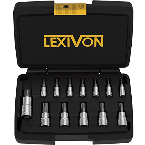 LEXIVON Juego de Llaves de Vaso Torx de Acero aleado S2 Premium | Juego de 13 Piezas Star T8 - T60 | Estuche de Almacenamiento Mejorado (LX-143) LEXIVON Juego de Llaves de Vaso Torx de Acero aleado S2 Premium | Juego de 13 Piezas Star T8 - T60 | Estuche de Almacenamiento Mejorado (LX-143)