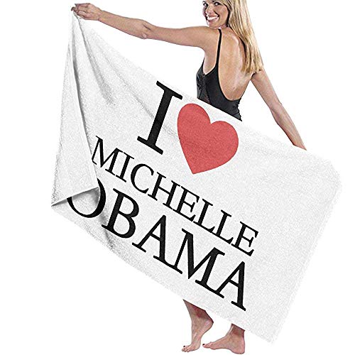 Lfff Amo a Michelle Obama Absorbente Suave y liviano para baño Piscina Yoga Pilates Manta de Picnic Toallas de Microfibra 80cm * 130cm