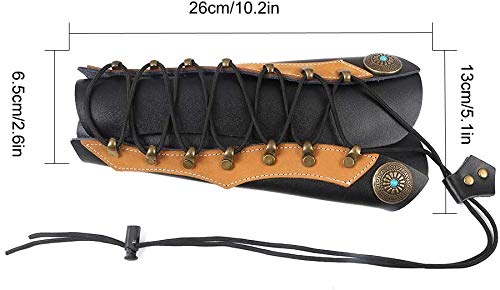 LGYKUMEG Protector de Brazo de Tiro con Arco/Protector de Brazo de Tiro con Arco de Cuero Protector de Mano Brace Armguard Arco Largo Tiro de Caza,Negro LGYKUMEG Protector de Brazo de Tiro con Arco/Protector de Brazo de Tiro con Arco de Cuero Protector de Mano Brace Armguard Arco Largo Tiro de Caza,Negro
