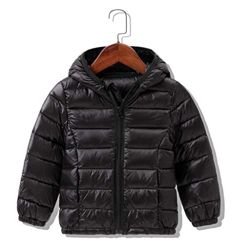 LHWY Chaquetas de Plumas Ligero con Capucha para Niños Bebé Calentito Deportiva Manga Larga Jacket Abrigo Cazadora 12 Meses - 7 años