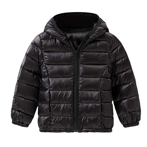 LHWY Chaquetas de Plumas Ligero con Capucha para Niños Bebé Calentito Deportiva Manga Larga Jacket Abrigo Cazadora 12 Meses - 7 años