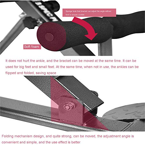 LI MING SHOP Silla Romana Músculos Lumbares Entrenamiento De Músculos Abdominales Fitness Multifuncional Espalda Super Extensión Banco Equipo De Fuerza Adecuado para Gimnasio En Casa(Color:Rojo)