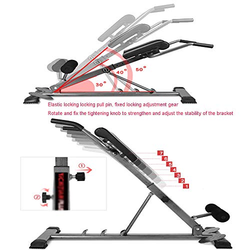 LI MING SHOP Silla Romana Músculos Lumbares Entrenamiento De Músculos Abdominales Fitness Multifuncional Espalda Super Extensión Banco Equipo De Fuerza Adecuado para Gimnasio En Casa(Color:Rojo)