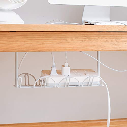Liamostee Debajo del Organizador de la Bandeja de administraci¨®n de Cables del Escritorio para los enchufes del Cargador de alimentaci¨®n del Cable Liamostee Debajo del Organizador de la Bandeja de administraci¨®n de Cables del Escritorio para los enchufes del Cargador de alimentaci¨®n del Cable