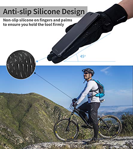 LIANG'S CO. Guantes de Invierno para Hombre Guantes cálidos Guantes térmicos a Prueba de Viento para Ciclismo Guantes Antideslizantes con Pantalla táctil para Deportes al Aire Libre Correr