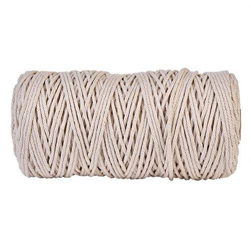 LianLe Cuerda de Algodón Natural Bohemia Macramé Cuerda de Cable de Tejer para Hacer DIY Artesanía