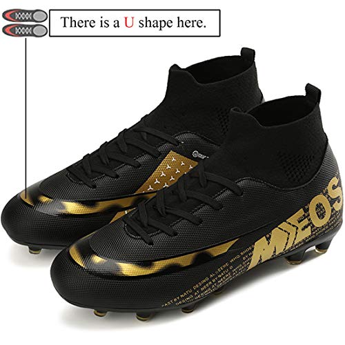 LIANNAO Botas de Fútbol para Hombre Spike Zapatillas de Fútbol Profesionales Atletismo Training Zapatos de Fútbol Exterior Deporte Entrenamiento Zapatos de Fútbol