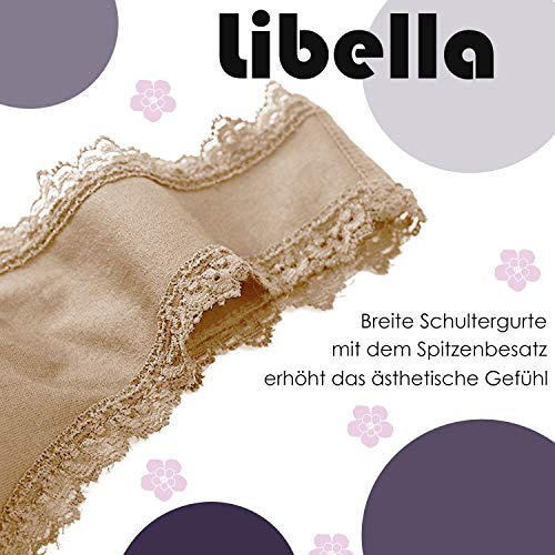 Libella Sujetador Deportivo sin Costuras de 3 Piezas Sujetador de Yoga con Almohadillas Removibles para Mujeres Ultra-Lift de Komfort- BH Negro Beige Blanco 3747 L/XL