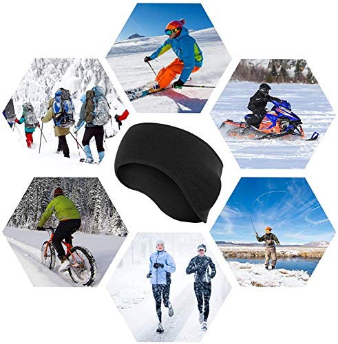 Libershine Cinta Pelo Deporte Orejeras, 2 Piezas Diadema de Calentador de Oreja Diadema Multifuncionales Elásticas, para Ciclismo Running Moto Esquí Snowboard Escalada Deportes al Aire Libre Neutral