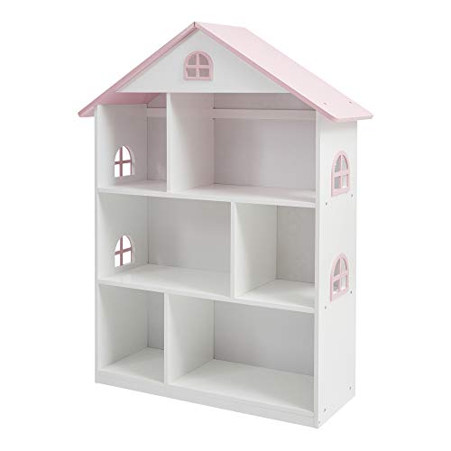 Liberty House Toys - Estantería de Madera para Casas de muñecas, Color Blanco y Rosa, 106,5 cm de Alto x 83 cm de Ancho x 30 cm de Profundidad Liberty House Toys - Estantería de Madera para Casas de muñecas, Color Blanco y Rosa, 106,5 cm de Alto x 83 cm de Ancho x 30 cm de Profundidad