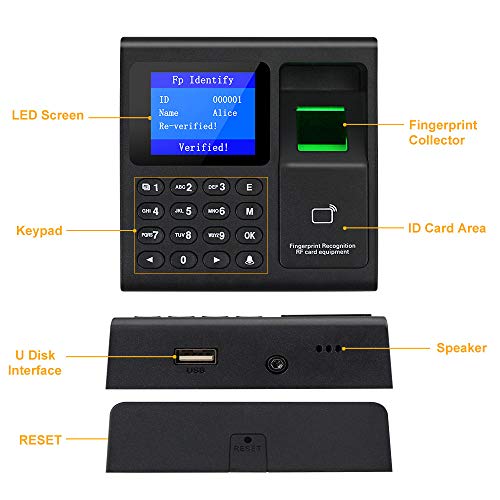LIBO Huella digital biométrica inteligente Tiempo de asistencia Máquina Registrador de reloj de tiempo Dispositivo de registro de empleados Teclado de control de acceso con llaveros RFID LIBO Huella digital biométrica inteligente Tiempo de asistencia Máquina Registrador de reloj de tiempo Dispositivo de registro de empleados Teclado de control de acceso con llaveros RFID