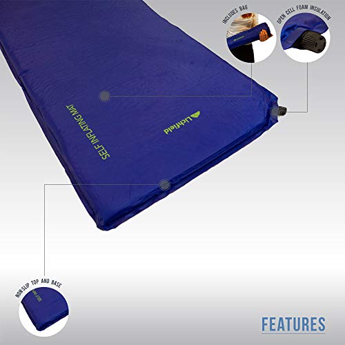 Lichfield SMMSIMAT Estera Auto-Hinchable para Acampar, Unisex, Azul (Scuba Blue), 180 x 51 x 3 cm Lichfield SMMSIMAT Estera Auto-Hinchable para Acampar, Unisex, Azul (Scuba Blue), 180 x 51 x 3 cm