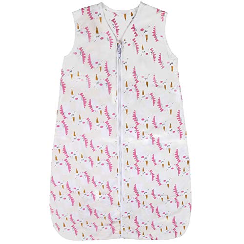 Licitn Saco de Dormir para Bebé - 2.5 TOG Saco de Dormir de Algodón Unisex para Bebés，Longitud Ajustable para Bebé (Rosa, 3-18 Meses(70-90cm))