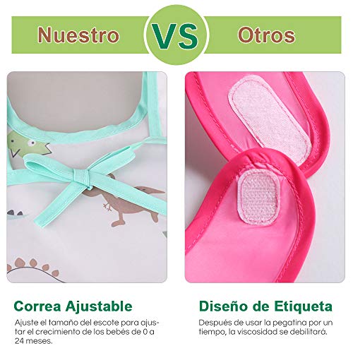 Lictin Baberos Bebe Impermeables- 5 Pcs Baberos Bebe con Mangas con Escote Ajustable, Baberos Bebe Impermeables con Mangas para Bebes de 0-24 Meses Lictin Baberos Bebe Impermeables- 5 Pcs Baberos Bebe con Mangas con Escote Ajustable, Baberos Bebe Impermeables con Mangas para Bebes de 0-24 Meses