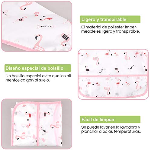 Lictin Baberos Bebe Impermeables- 5 Pcs Baberos Bebe con Mangas con Escote Ajustable, Baberos Bebe Impermeables con Mangas para Bebes de 0-24 Meses Lictin Baberos Bebe Impermeables- 5 Pcs Baberos Bebe con Mangas con Escote Ajustable, Baberos Bebe Impermeables con Mangas para Bebes de 0-24 Meses