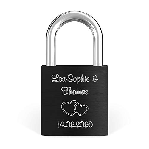 LIEBESSCHLOSS-FACTORY Candado de amor Negro grabado, Caja de regalo y mucho mas. ¡Crea tu propio candado grabado ahora! LIEBESSCHLOSS-FACTORY Candado de amor Negro grabado, Caja de regalo y mucho mas. ¡Crea tu propio candado grabado ahora!
