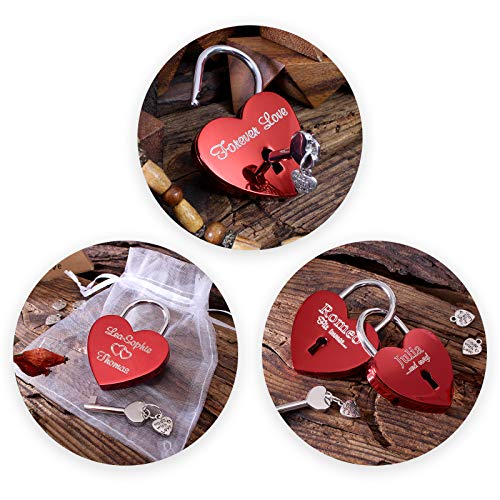 LIEBESSCHLOSS-FACTORY Candado de amor Rojo grabado en forma de corazón. Caja de regalo gratis y mucho mas.Diseña tu castillo ahora grabado! LIEBESSCHLOSS-FACTORY Candado de amor Rojo grabado en forma de corazón. Caja de regalo gratis y mucho mas.Diseña tu castillo ahora grabado!