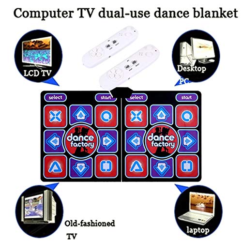 LIERSI Cojín De La Danza para Adultos De Los Niños Antideslizantes De Las Duradero Resistente Al Desgaste Danza del Paso De Cojín De Obra Musical Mat Bailarín Manta con Conexión USB para PC/Windows