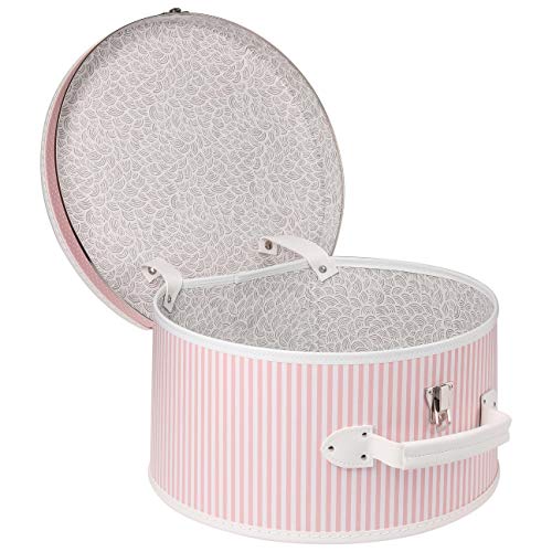 Lierys Caja para Sombrero Lunares Rayas Mujer - Verano/Invierno - Talla única Rosado