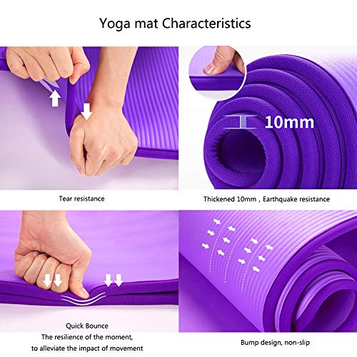 LieYuSport Essential Yoga Starter Set Kit,2pcs Includes 1x Yoga Mat 183cm*61cm*1.0cm,1x Pelota de Pilates 25CM,para Pilates y Otros Entrenamientos de Fitness,Pink
