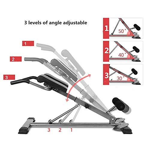 LIfav Silla Romana Plegable, Equipo De Ejercicio De Cintura para El Hogar, Entrenador De Abdominales De Tubo De Acero, Equipo De Fitness para El Hogar, Carga 150Kg / 330Lb