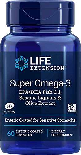 Life Extension Super Omega-3 EPA/DHA con semillas de sésamo y aceituna, 60 cápsulas
