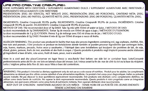 Life Pro Creatine Creapure 250g | Suplemento de Creatina en Polvo con 99.9% de Pureza para Deportistas, Aumenta Resistencia y Fuerza, Sabor Neutro Life Pro Creatine Creapure 250g | Suplemento de Creatina en Polvo con 99.9% de Pureza para Deportistas, Aumenta Resistencia y Fuerza, Sabor Neutro