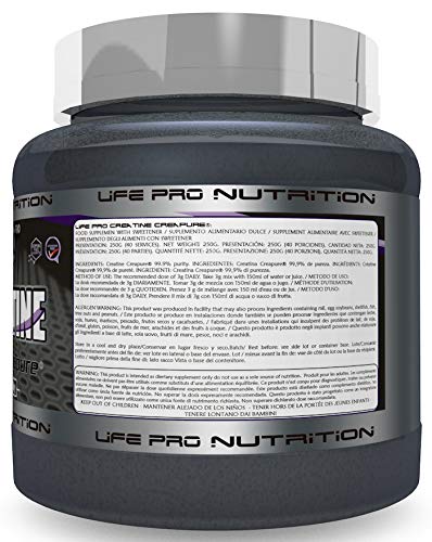 Life Pro Creatine Creapure 250g | Suplemento de Creatina en Polvo con 99.9% de Pureza para Deportistas, Aumenta Resistencia y Fuerza, Sabor Neutro Life Pro Creatine Creapure 250g | Suplemento de Creatina en Polvo con 99.9% de Pureza para Deportistas, Aumenta Resistencia y Fuerza, Sabor Neutro