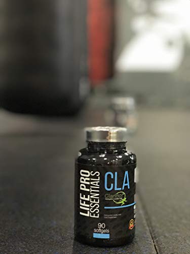 Life Pro Essentials CLA Clarinol 1000 mg para ayudar a adelgazar y al aumento de masas muscular – Ácido linoleico conjugado quemagrasas para acelerar el metabolismo y aportar energía – 90 cápsulas