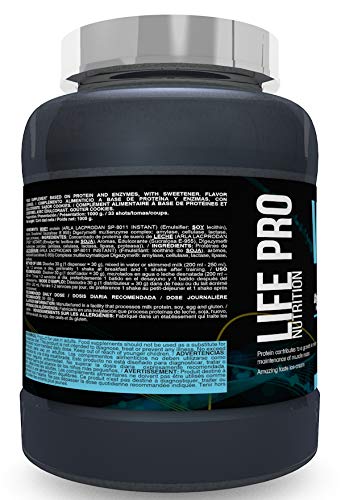 Life Pro Whey 1Kg | Suplemento Deportivo, 78% Proteína de Concentrado de Suero, Protege Tejidos, Anticatabolismo, Crecimiento Muscular y Facilita Períodos de Recuperación, Sabor Cookies