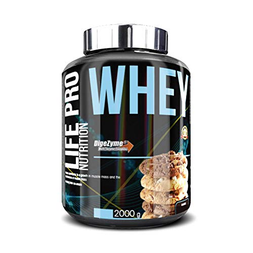 Life Pro Whey 2Kg | Suplemento Deportivo, 78% Proteína de Concentrado de Suero, Protege Tejidos, Anticatabolismo, Crecimiento Muscular y Facilita Períodos de Recuperación, Sabor Cookies