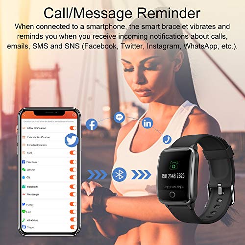LIFEBEE Smartwatch, Reloj Inteligente Impermeable IP68 con Monitor de Sueño Pulsómetros Cronómetros Contador de Caloría, Pulsera de Actividad Inteligente para Hombre Mujer niños con iOS y Android LIFEBEE Smartwatch, Reloj Inteligente Impermeable IP68 con Monitor de Sueño Pulsómetros Cronómetros Contador de Caloría, Pulsera de Actividad Inteligente para Hombre Mujer niños con iOS y Android