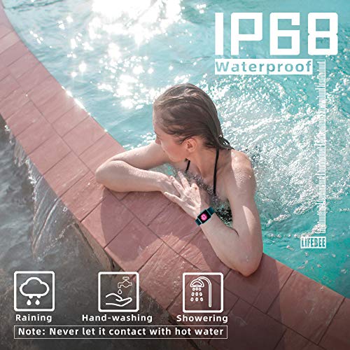 LIFEBEE Smartwatch, Reloj Inteligente Impermeable IP68 para Hombre Mujer niños, Pulsera de Actividad Inteligente con Monitor de Sueño Contador de Caloría Pulsómetros Podómetro para Android iOS