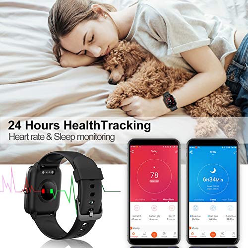 LIFEBEE Smartwatch, Reloj Inteligente Impermeable IP68 para Hombre Mujer, Pulsera Actividad Inteligente con Pulsómetros, Monitor de Sueño, Podómetro Reloj Deportivo para Android iOS