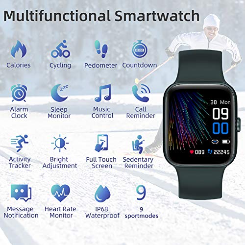 LIFEBEE Smartwatch, Reloj Inteligente Impermeable IP68 Pulsera Actividad Inteligente para Deporte Mujer Hombre Niños con Pulsómetro, Monitor de Sueño, Podómetro, Calorías para iOS y Android