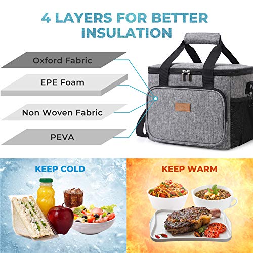 Lifewit Bolsa de Enfriamiento 15L,Bolsa Isotermica de Almuerzo Nevera para Alimentos Frutas Porta de Comida con Forro Plástico Aislamiento Térmico,Genial para Playa,Picnic,Camping,Barbacoa,Gris Lifewit Bolsa de Enfriamiento 15L,Bolsa Isotermica de Almuerzo Nevera para Alimentos Frutas Porta de Comida con Forro Plástico Aislamiento Térmico,Genial para Playa,Picnic,Camping,Barbacoa,Gris