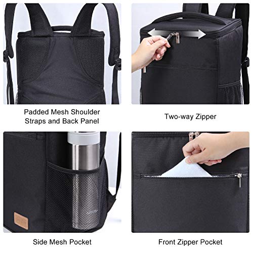 Lifewit Bolsa Térmica Porta Alimentos Bolsa de Compra Reutilizable Grande de Mochila Refrigeración Aislamiento Bolsa de Enfriamiento Grande con Correa, Negro Lifewit Bolsa Térmica Porta Alimentos Bolsa de Compra Reutilizable Grande de Mochila Refrigeración Aislamiento Bolsa de Enfriamiento Grande con Correa, Negro