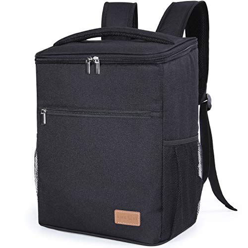 Lifewit Bolsa Térmica Porta Alimentos Bolsa de Compra Reutilizable Grande de Mochila Refrigeración Aislamiento Bolsa de Enfriamiento Grande con Correa, Negro