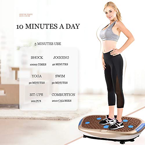 LIFF Plataforma vibratoria Fitness para Ejercicios 3 Modos automáticos para Perder Peso - Áreas de Ejercicio (Caminar/Trotar/Correr), con 99 Niveles de Entrenamiento vibratorio,9 Modos Deportivos