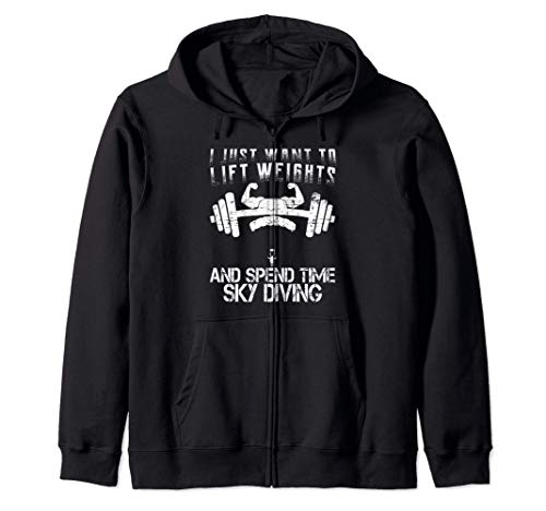 Lift Weights SkyDiving Diseño Divertido Ejercicio Sudadera con Capucha Lift Weights SkyDiving Diseño Divertido Ejercicio Sudadera con Capucha