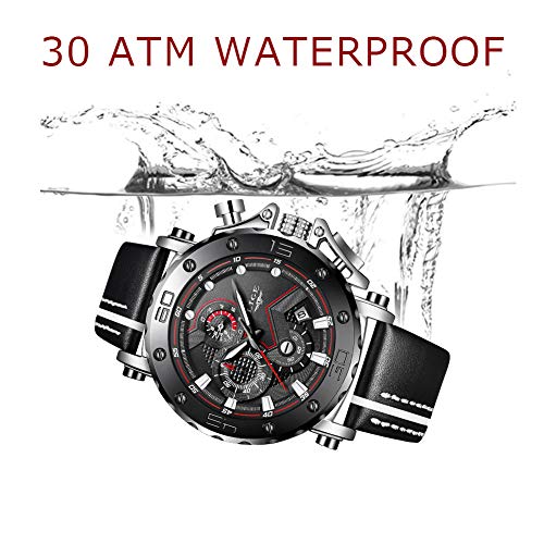 LIGE Reloj para Hombre Cronógrafo A Prueba De Agua Moda Militar Reloj Deportivo Reloj De Cuarzo Reloj Analógico Reloj para Hombre Luminoso Plata Negro LIGE Reloj para Hombre Cronógrafo A Prueba De Agua Moda Militar Reloj Deportivo Reloj De Cuarzo Reloj Analógico Reloj para Hombre Luminoso Plata Negro